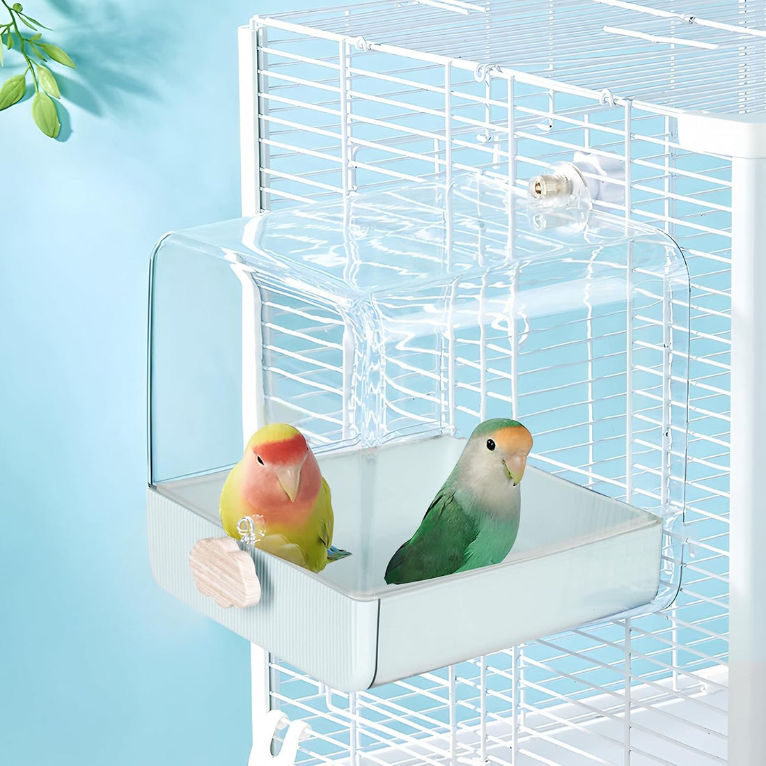 Hanging Bird Bath for Cage, 3 in 1 Multifunction Bird Bath/Bowl/House
