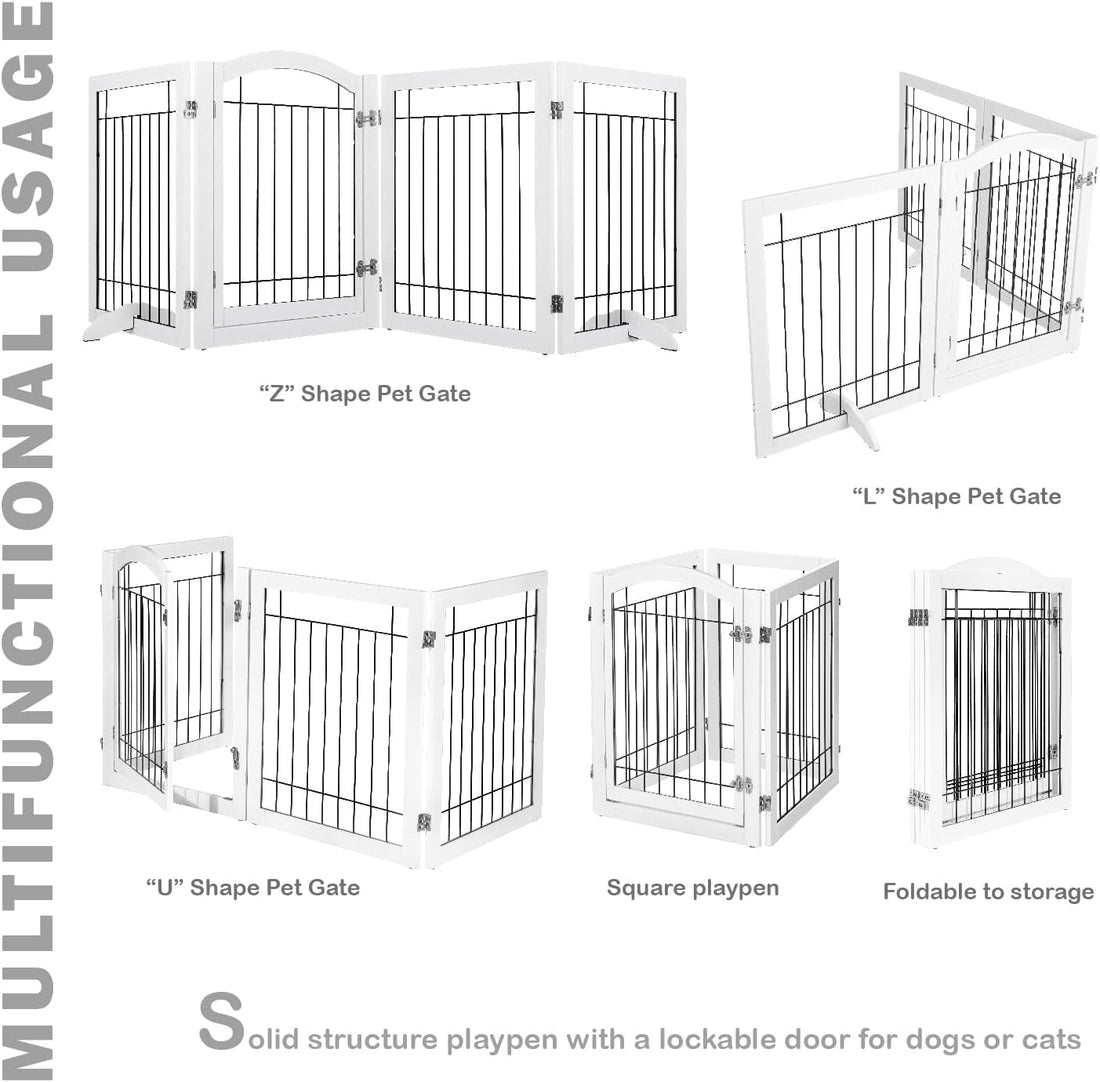 SPIRICH 96-inch Extra Wide 30-inches Tall Dog Gate with Door Walk