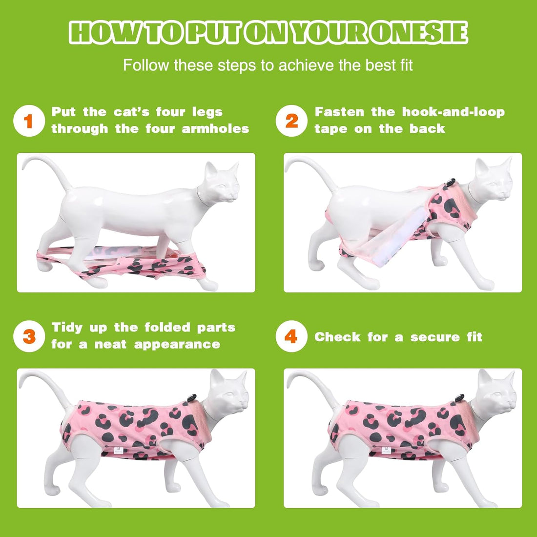 Cat Surgery Recovery Suit, Kitten Onesie for Spay Abdominal Wound