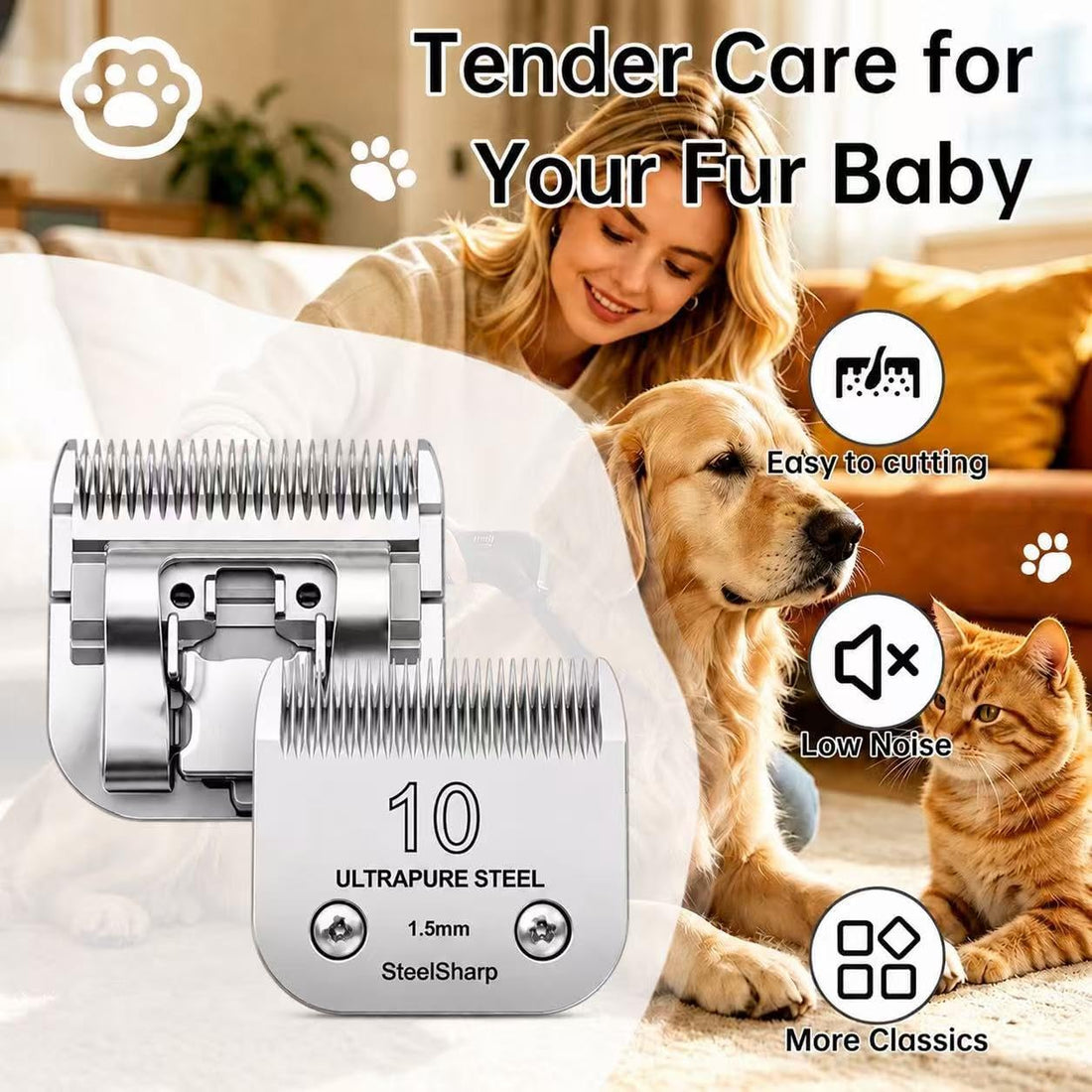 10# Clipper Blades Pet Grooming Clipper Replacement Blades