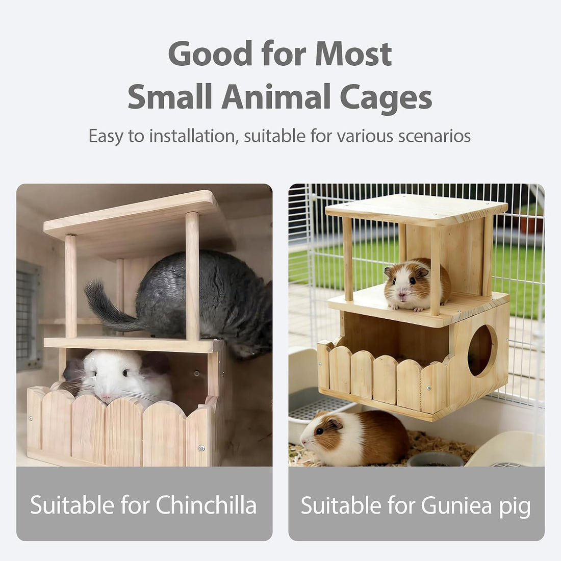 Chinchilla Hideout House Solid Wooden Chinchilla Cage Accessories