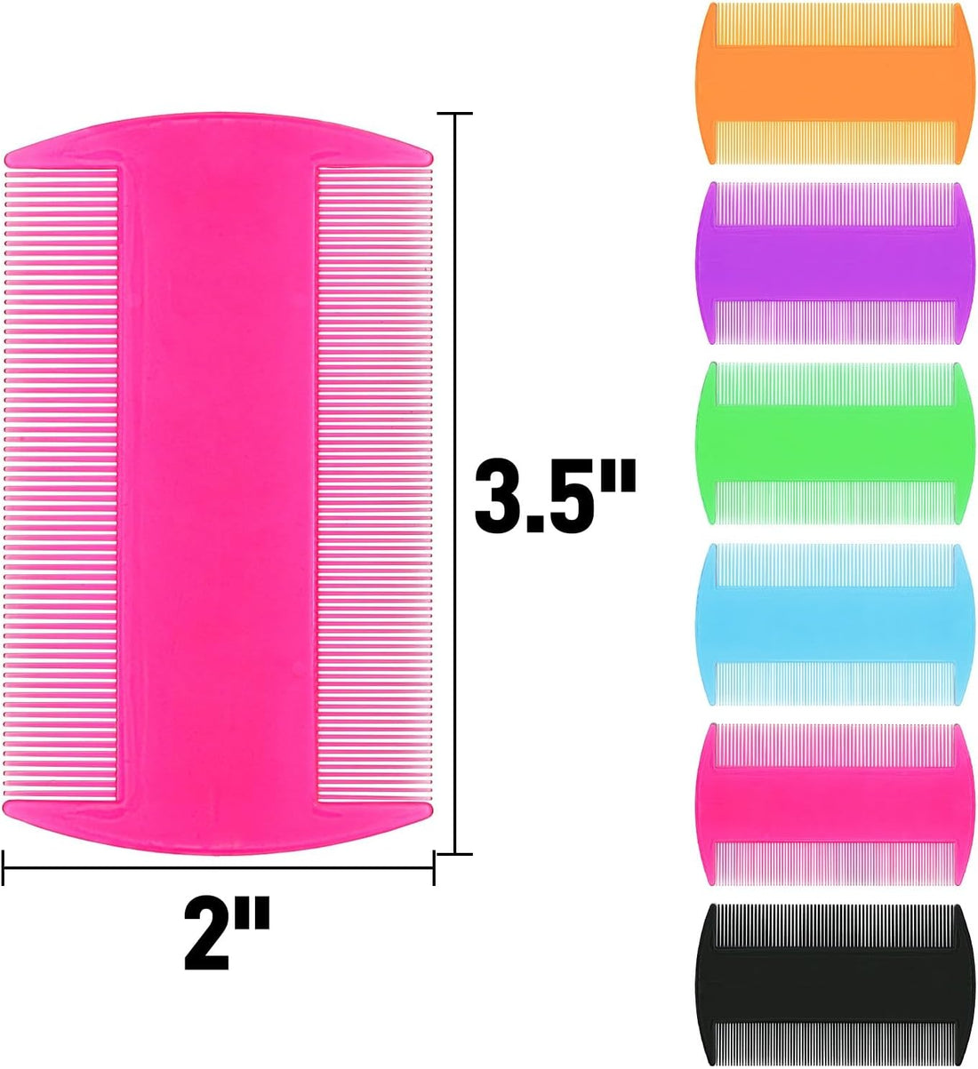 Pumtus 120 Pack Plastic Flea Lice Combs, Fine Tooth Flea Tick Comb