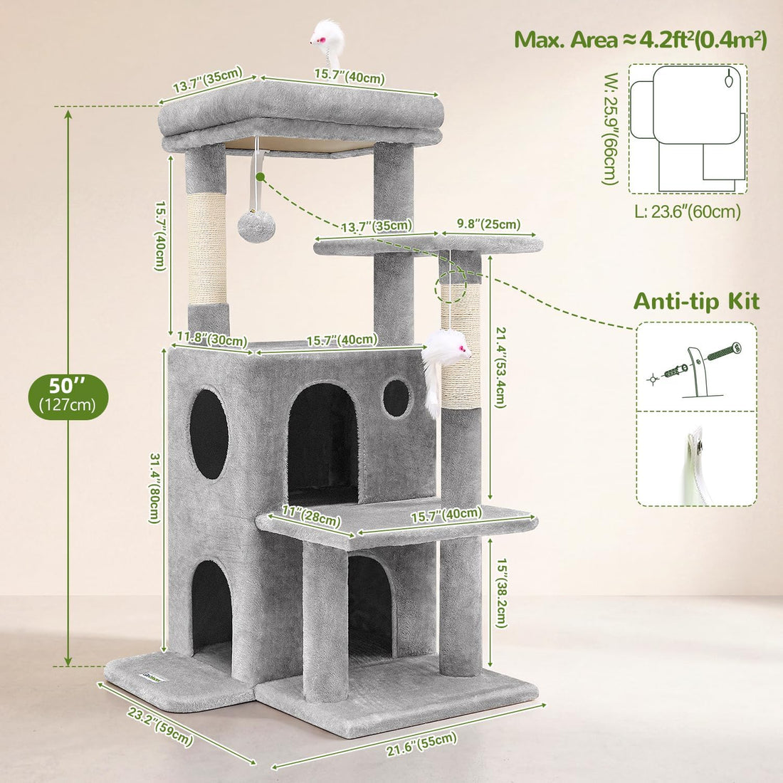 Globlazer Cat Tree Tower for Indoor Cats