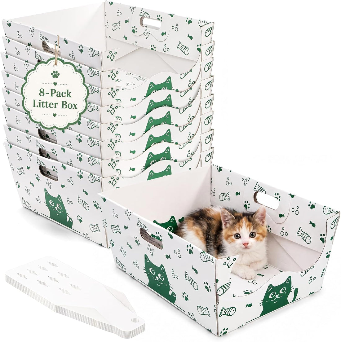SOUJOY 8 Pack Disposable Cat Litter Box