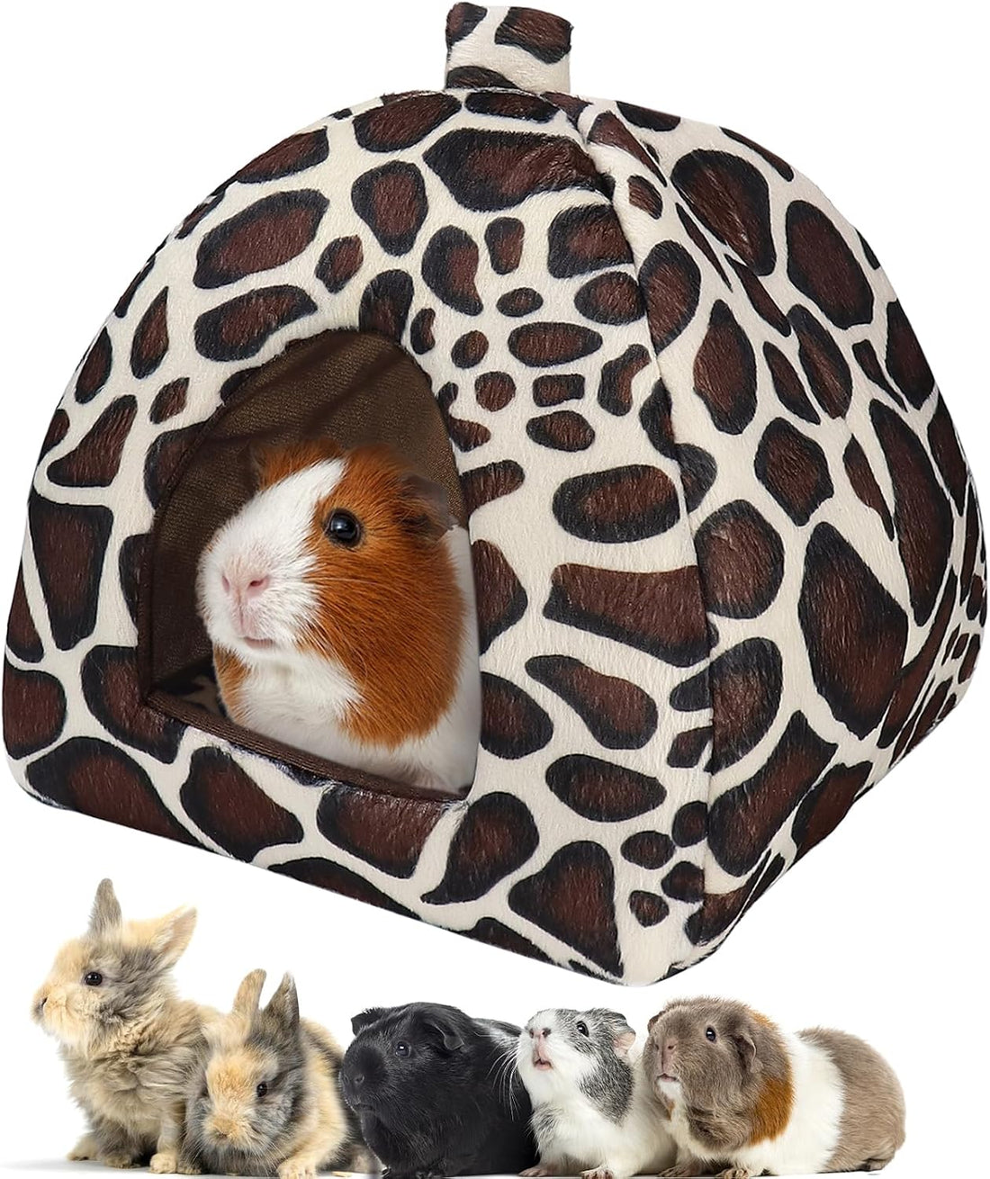Mygeromon Guinea Pig Bed Rabbit Hideout Cuddle Cup (Strawberry Style)