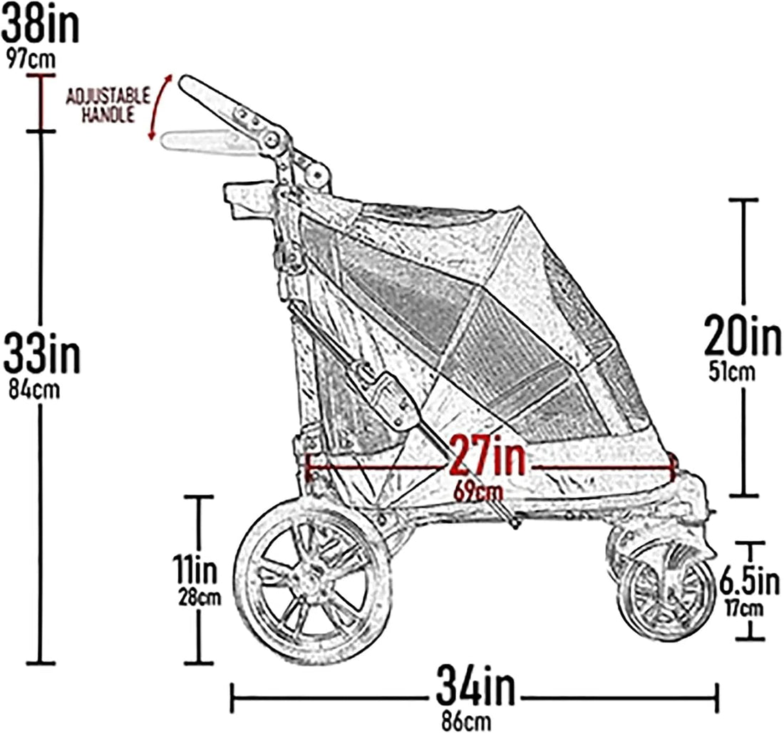 Pet Gear NO-Zip Pet Stroller with Dual Entry