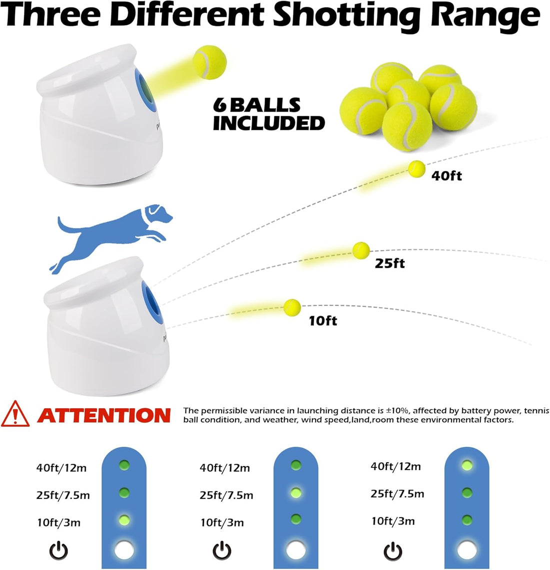 Pet Prime Dog Automatic Ball Launcher for Large Dogs Ball Thrower