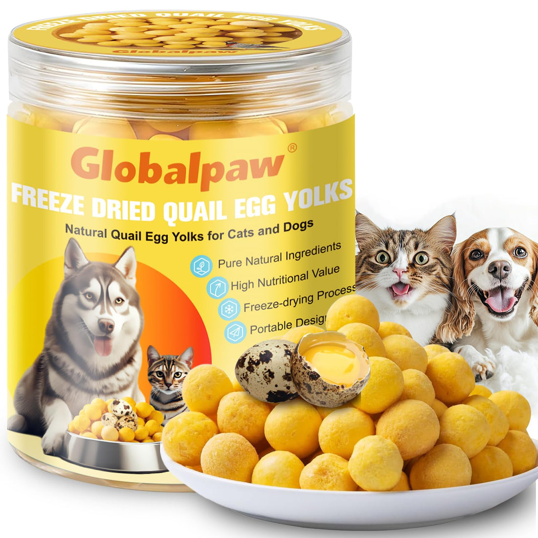 Globalpaw Premium Freeze-Dried Quail Egg Yolks