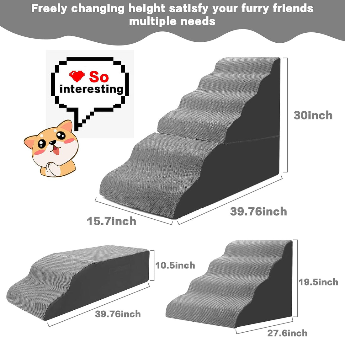 MALOROY Dog Stairs for High Beds 30-36 inches Tall