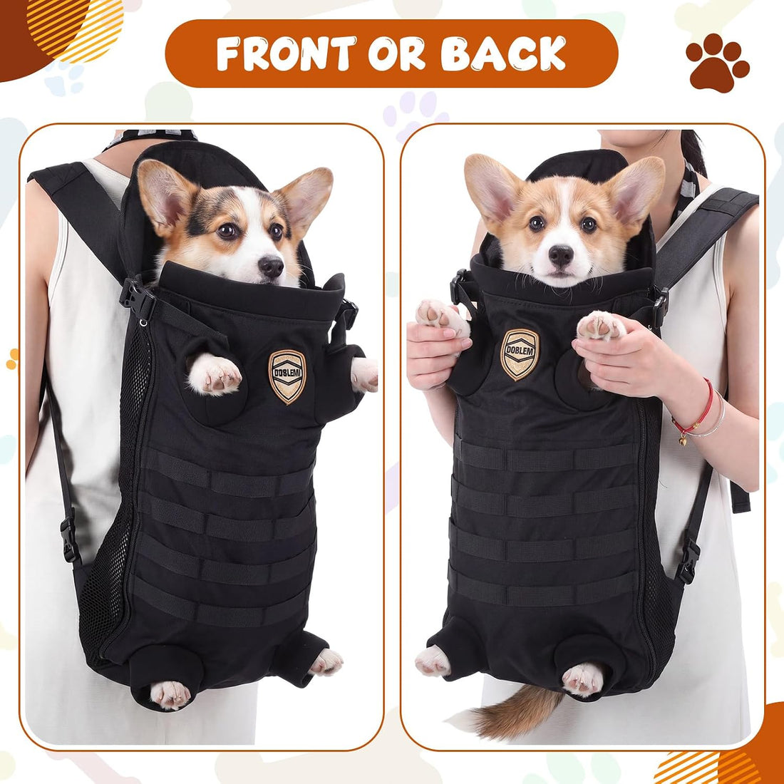 Dog Carrier Tactical Backpack for Medium Large 26-40lbs