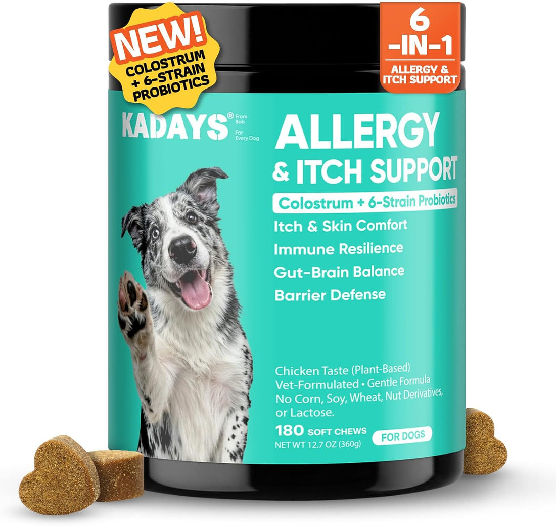 Dog Allergy Chews 180Ct - Sensitive Skin & Gut Health, Anti Itch