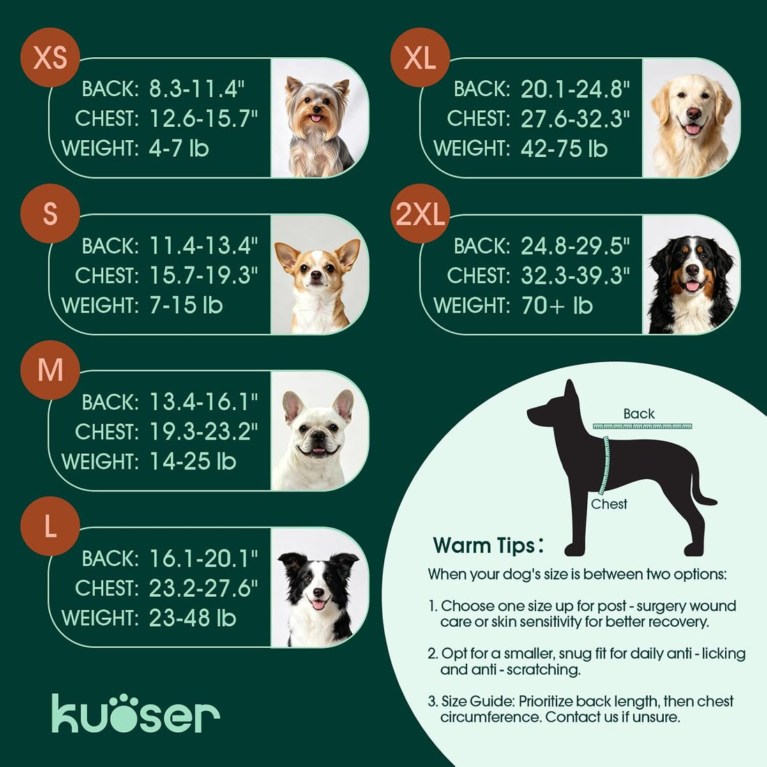 Kuoser Recovery Suit for Dogs After Surgery