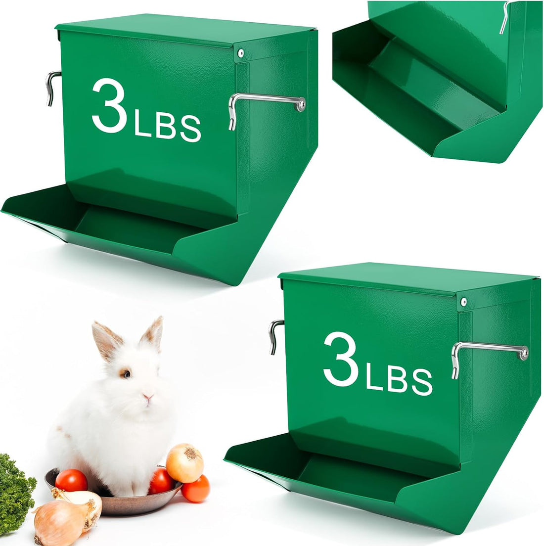 Maxcheck 2 Pcs Rabbit Feeder for Cages