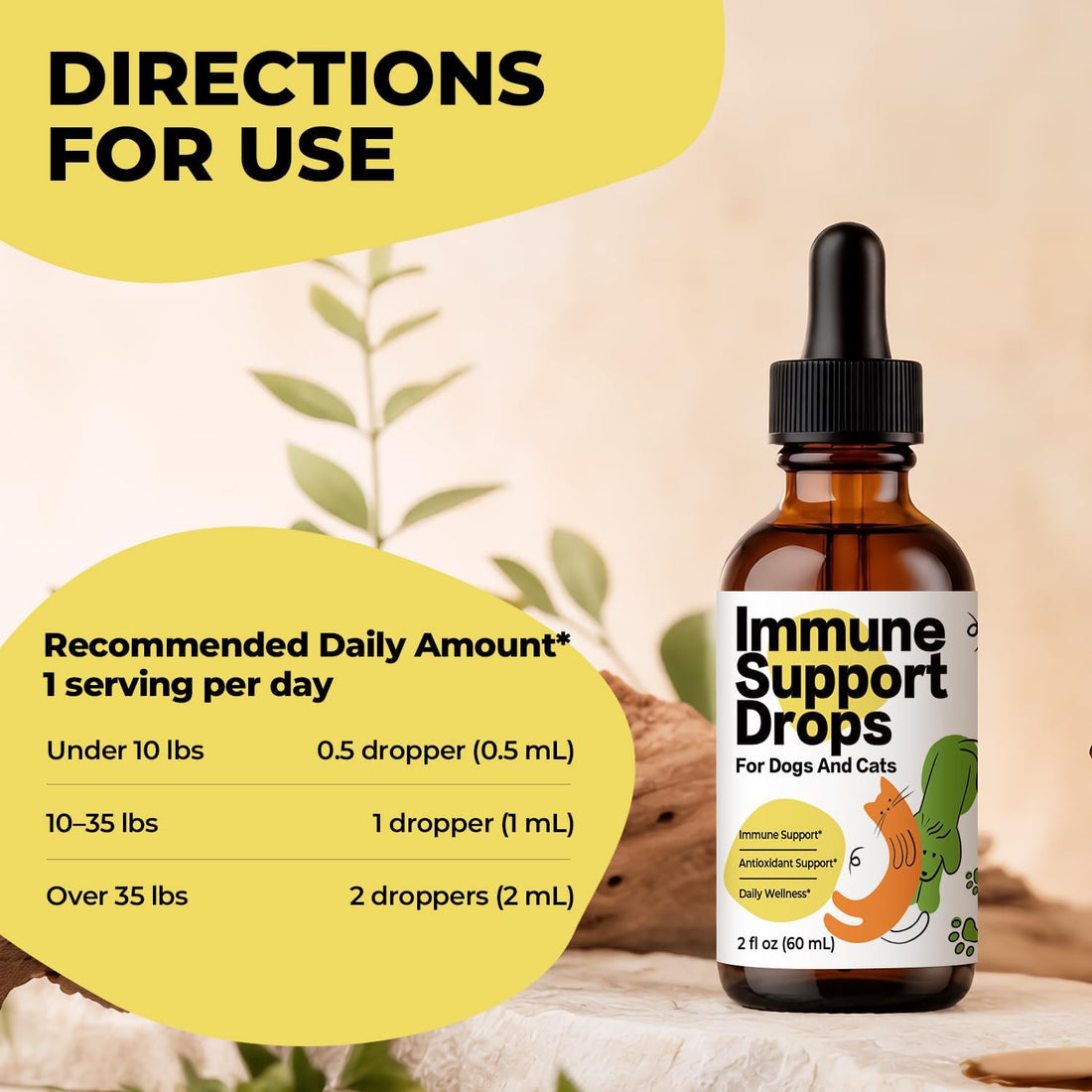 Dog Allergy Relief & Immune Support Drops for Dogs & Cats