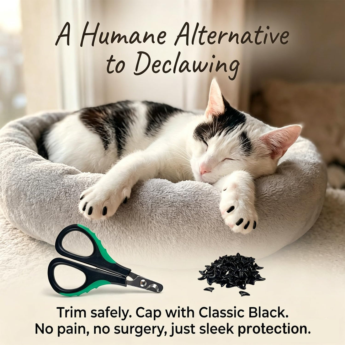 joyous 120pcs Black Kitten Cat Nail Caps Original Factory Set
