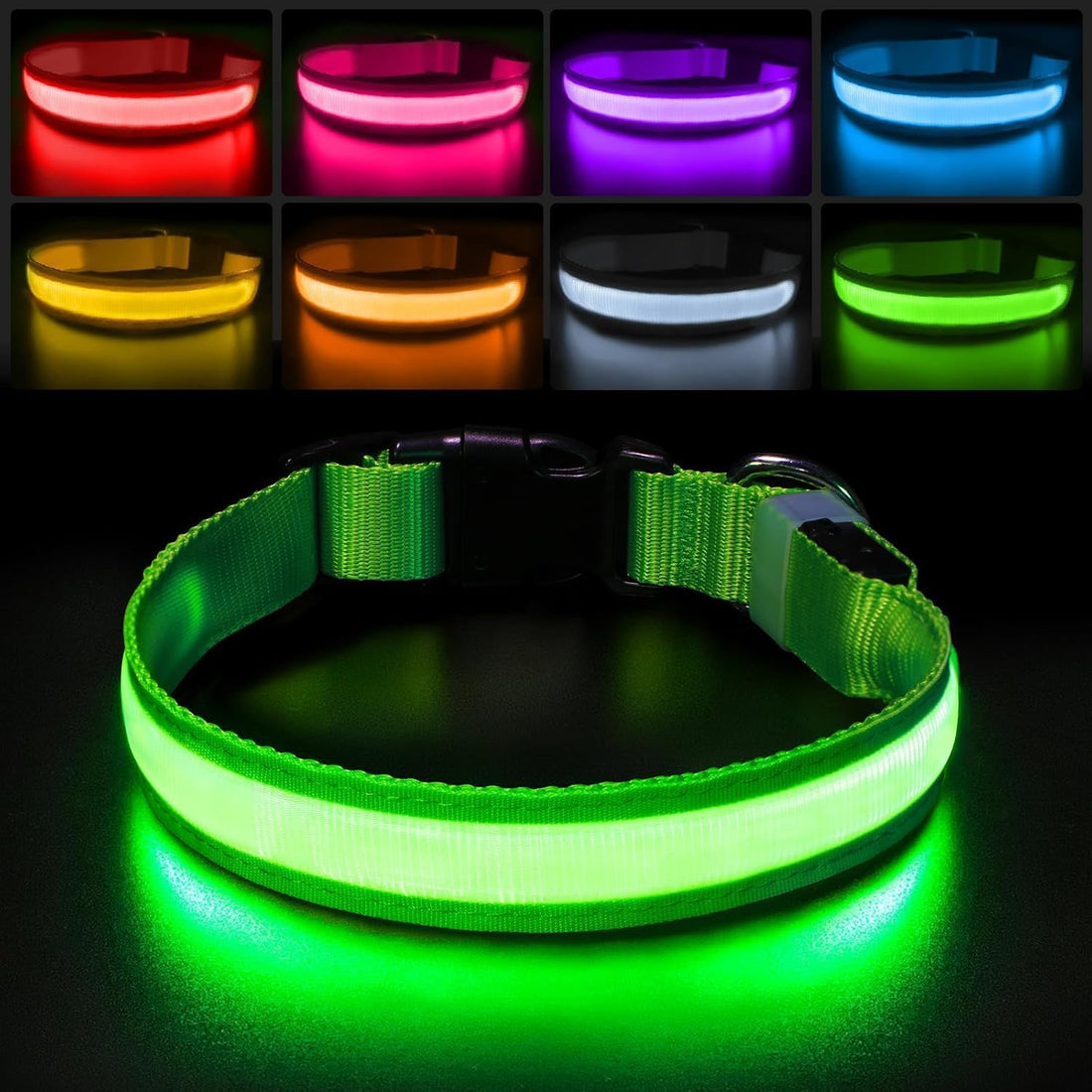 PcEoTllar Light up Dog Collar, Safe for Night Walking, Adjustable