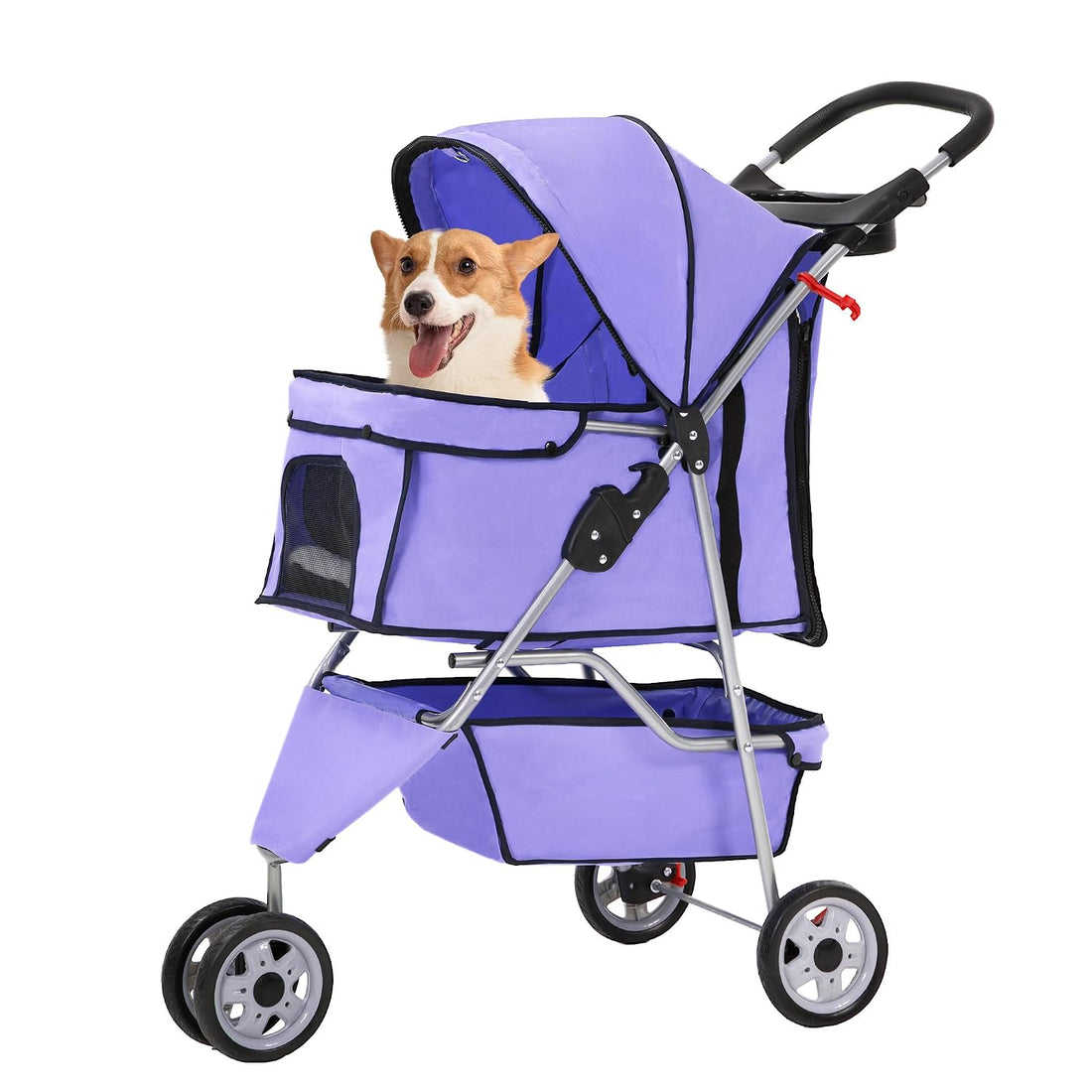 FDW | 4-Wheel Foldable Pet Stroller | Purple | Lightweight & Portable
