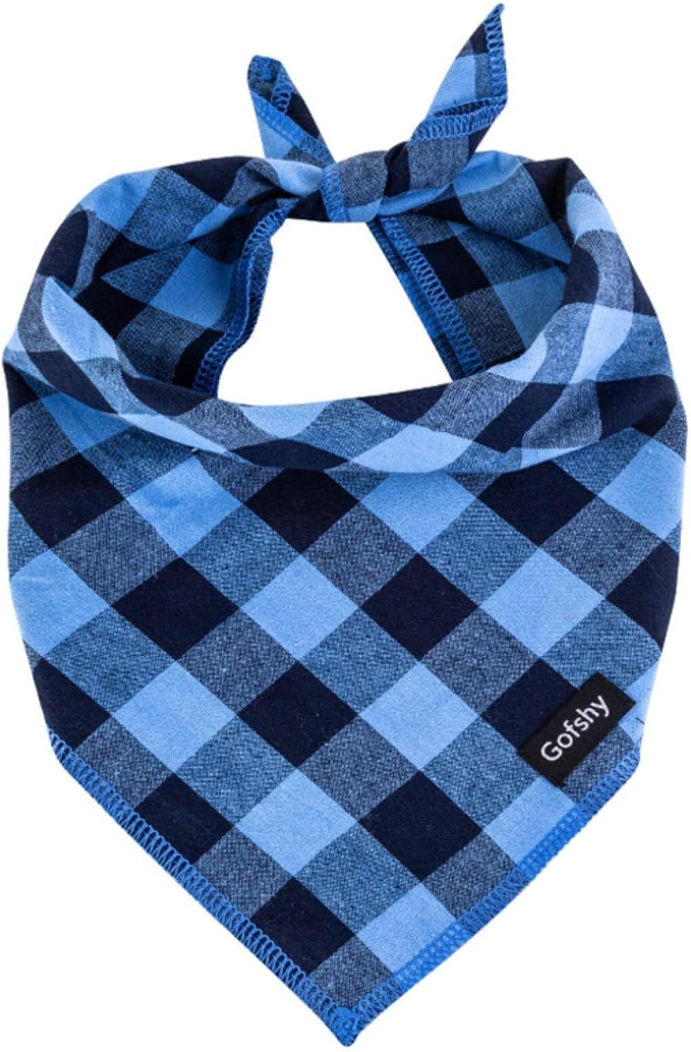 Christmas Dog Bandana Large Cotton, Red Black Buffalo Plaid Scarf