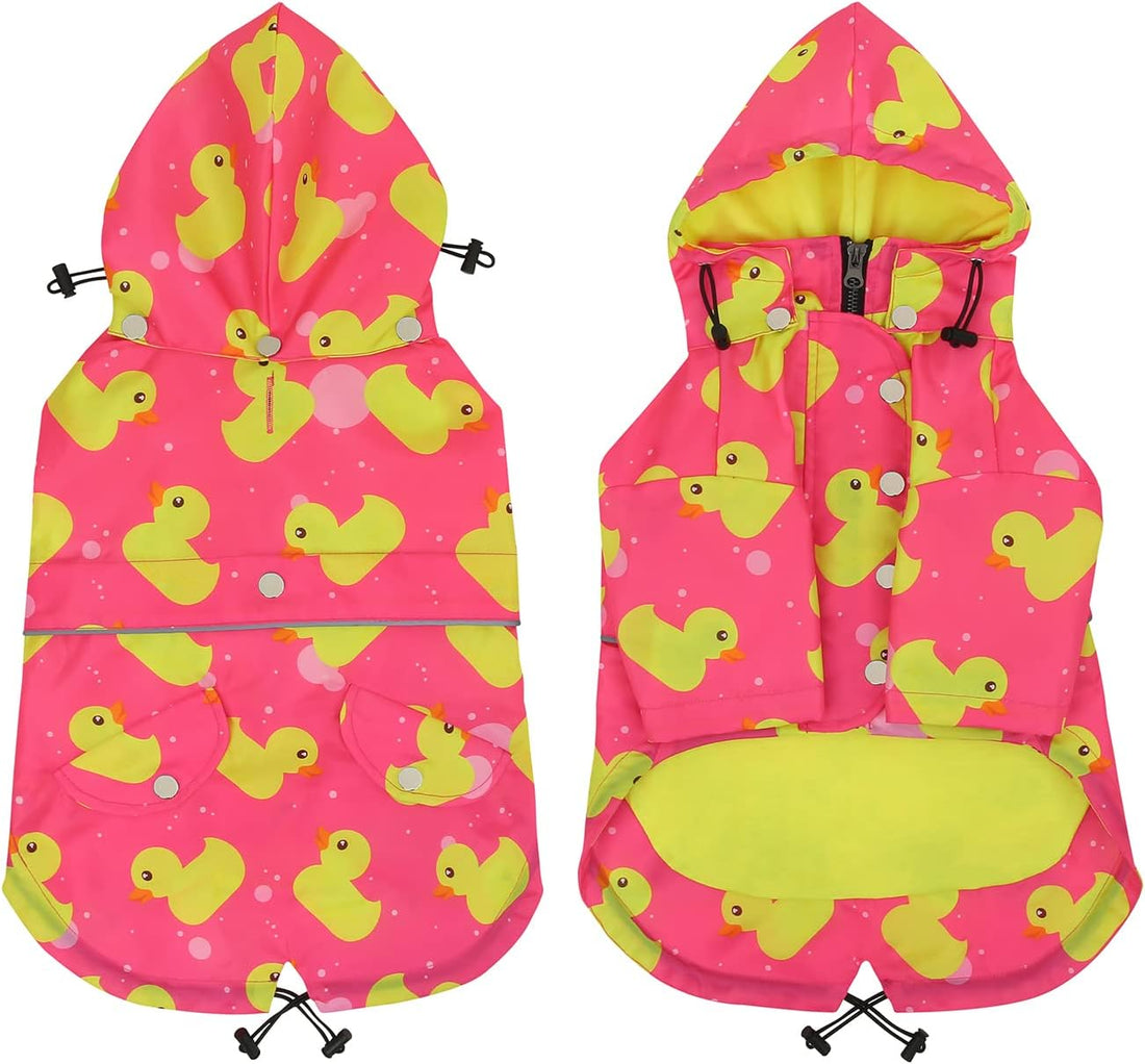 HDE Dog Raincoat Poncho Double Layer Zip Rain Jacket with Removable