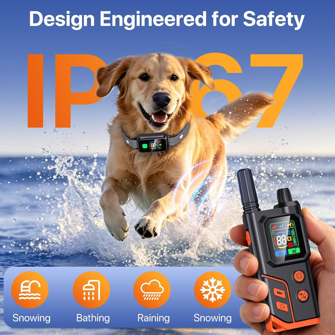 2 In1 Wireless Dog Collar Fence System & Training Collar