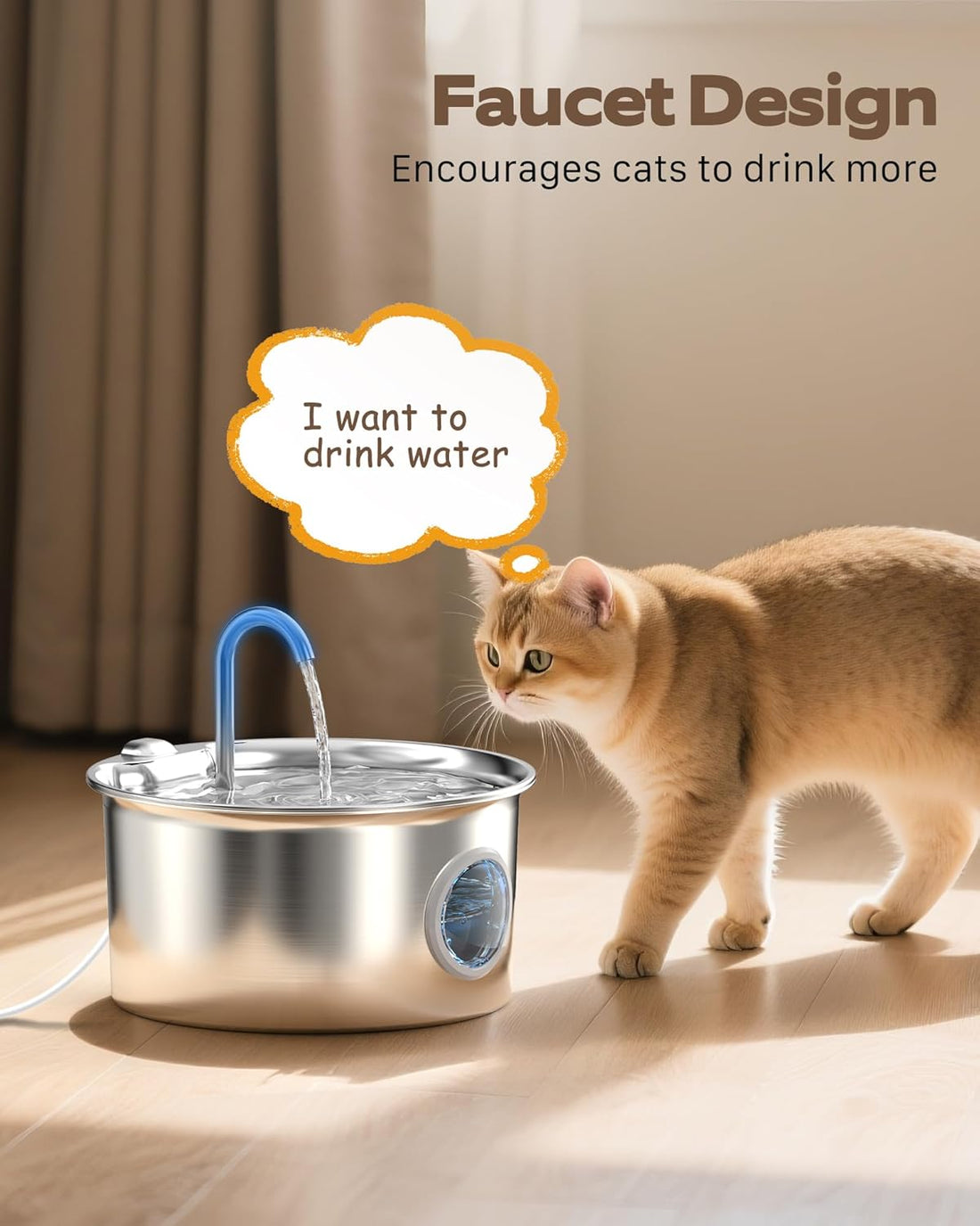 Cat Water Fountain Stainless Steel: Cat Fountain for Drinking
