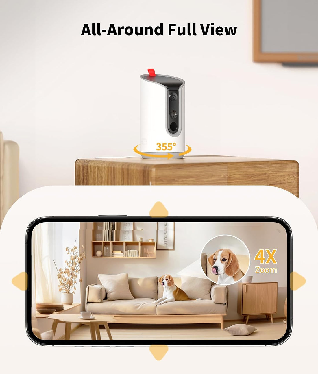 TKENPRO 2K Pet Camera Treat Dispenser