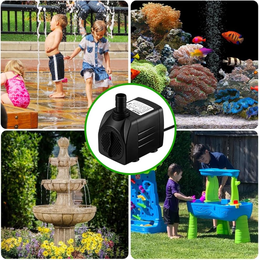 PULACO 400GPH Submersible Pump with 5 ft Tubing