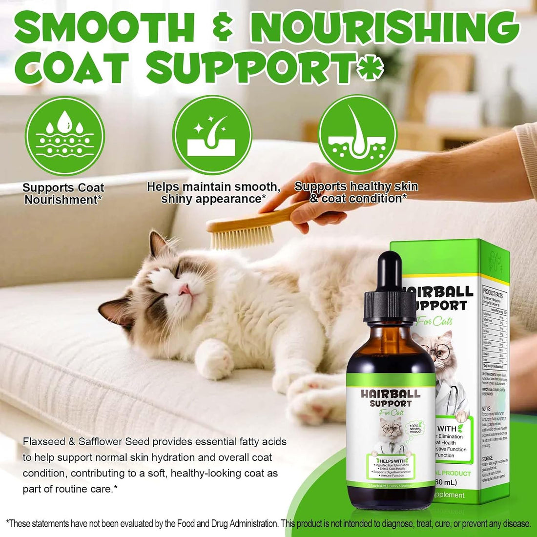 Cat Hairball Remedy Drops, Hairball Treatment for Cats