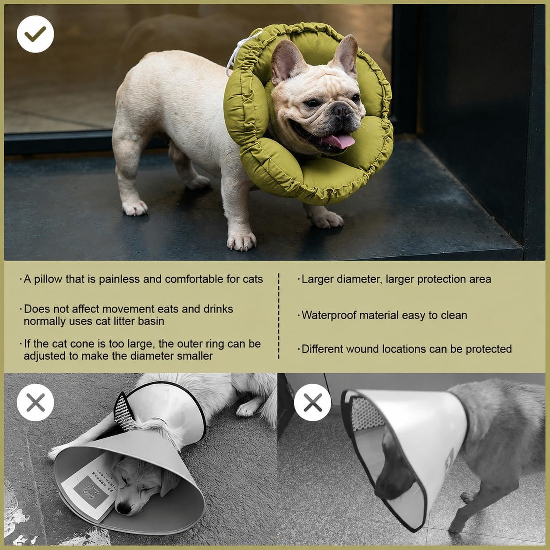 H HIDREAM Dog Cone Collar Stress-Free Recovery Cone Alternative