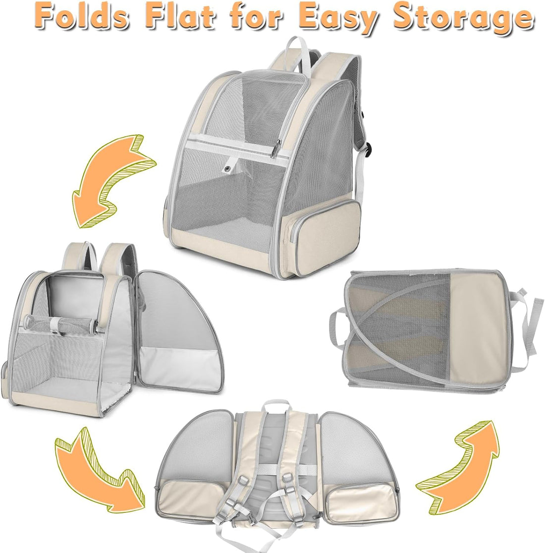 Cat Backpack Carrier, Small Dog Carrier Backpack with Fully