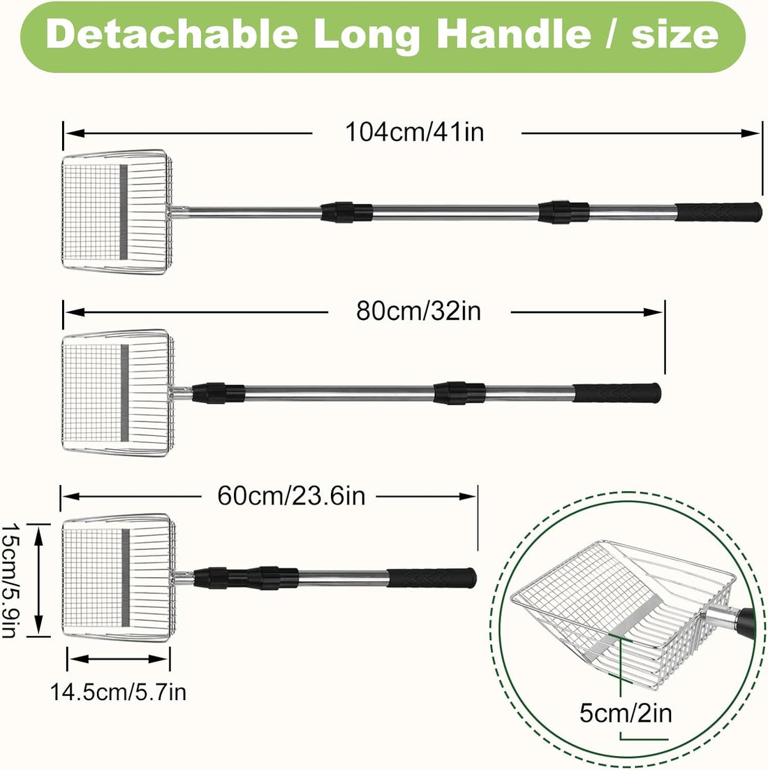 XBX Long Handle Cat Litter Scoop with Holder