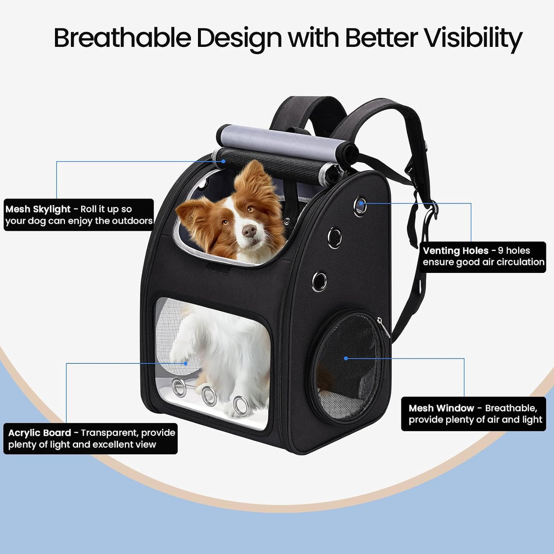 Expandable Cat Backpack Carrier, Large Space, Airline Approved, XL