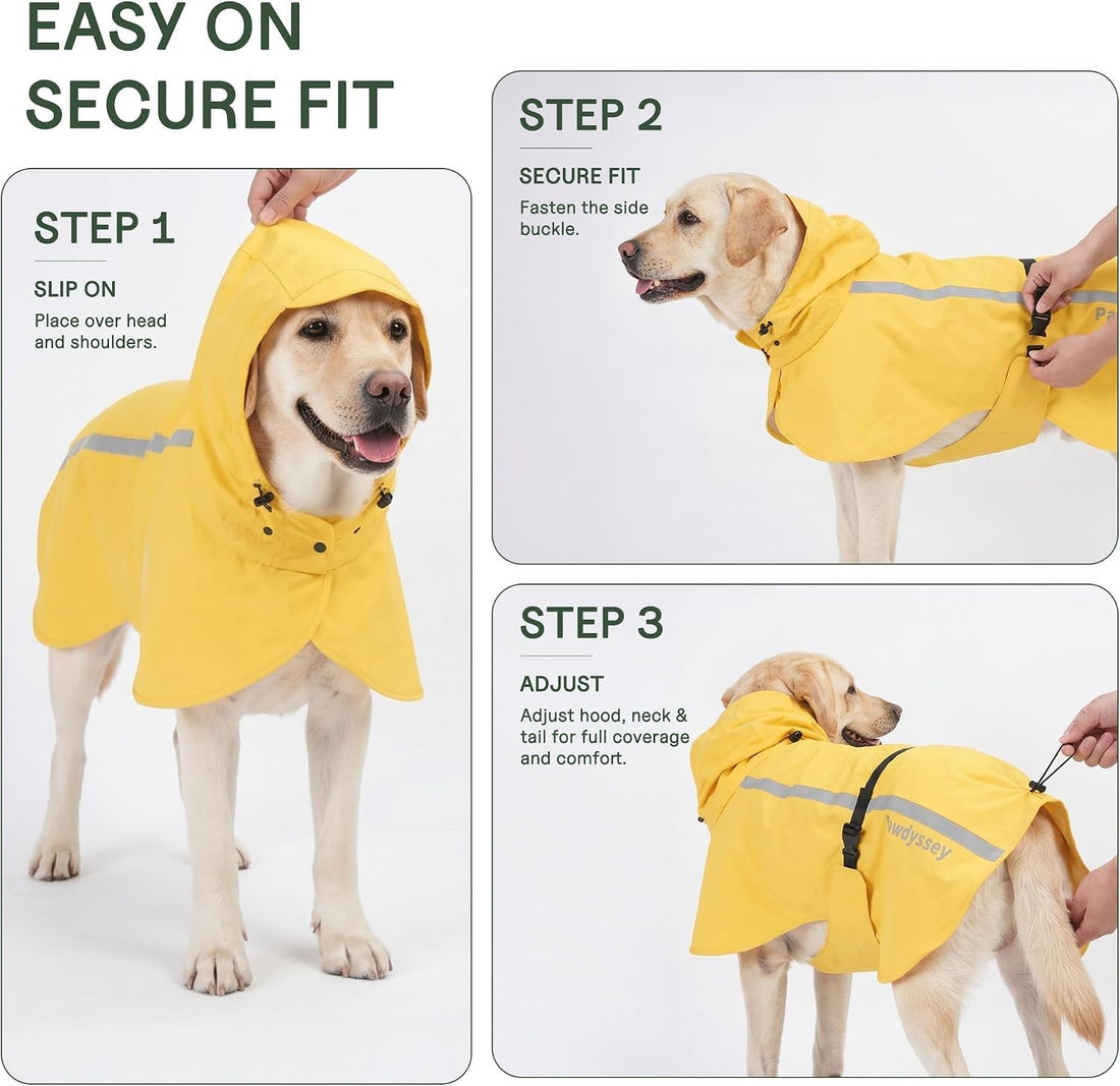 Stretch Fabric Dog Raincoat with Hood