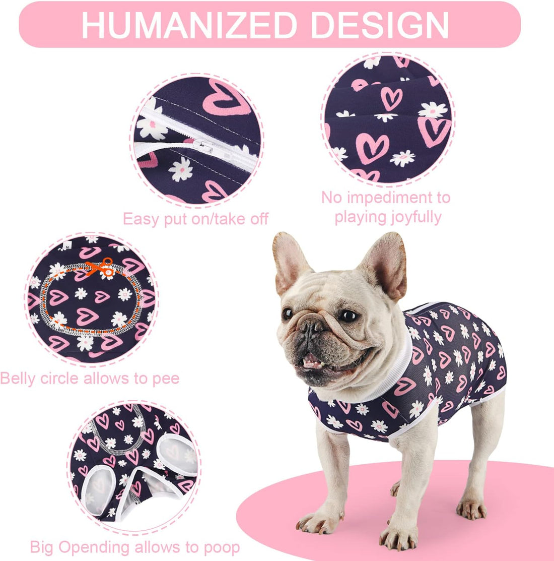 Due Felice Dog Surgery Suit Female Spay Recovery Suit for Dogs
