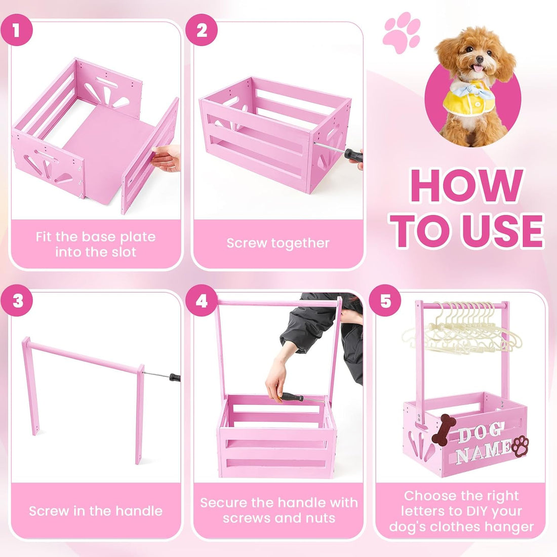 Teenyyou 20 x 13 x 9 Wooden Dog Closet Pet Wardrobe Crate Box