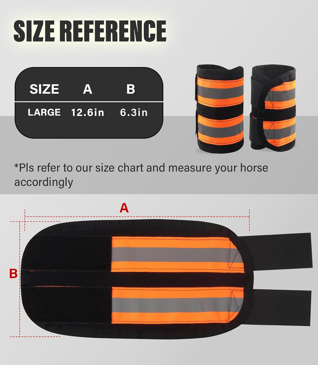 2/Pack Horse High Visibility Leg Gear, Horse Leg Wraps Add Safety