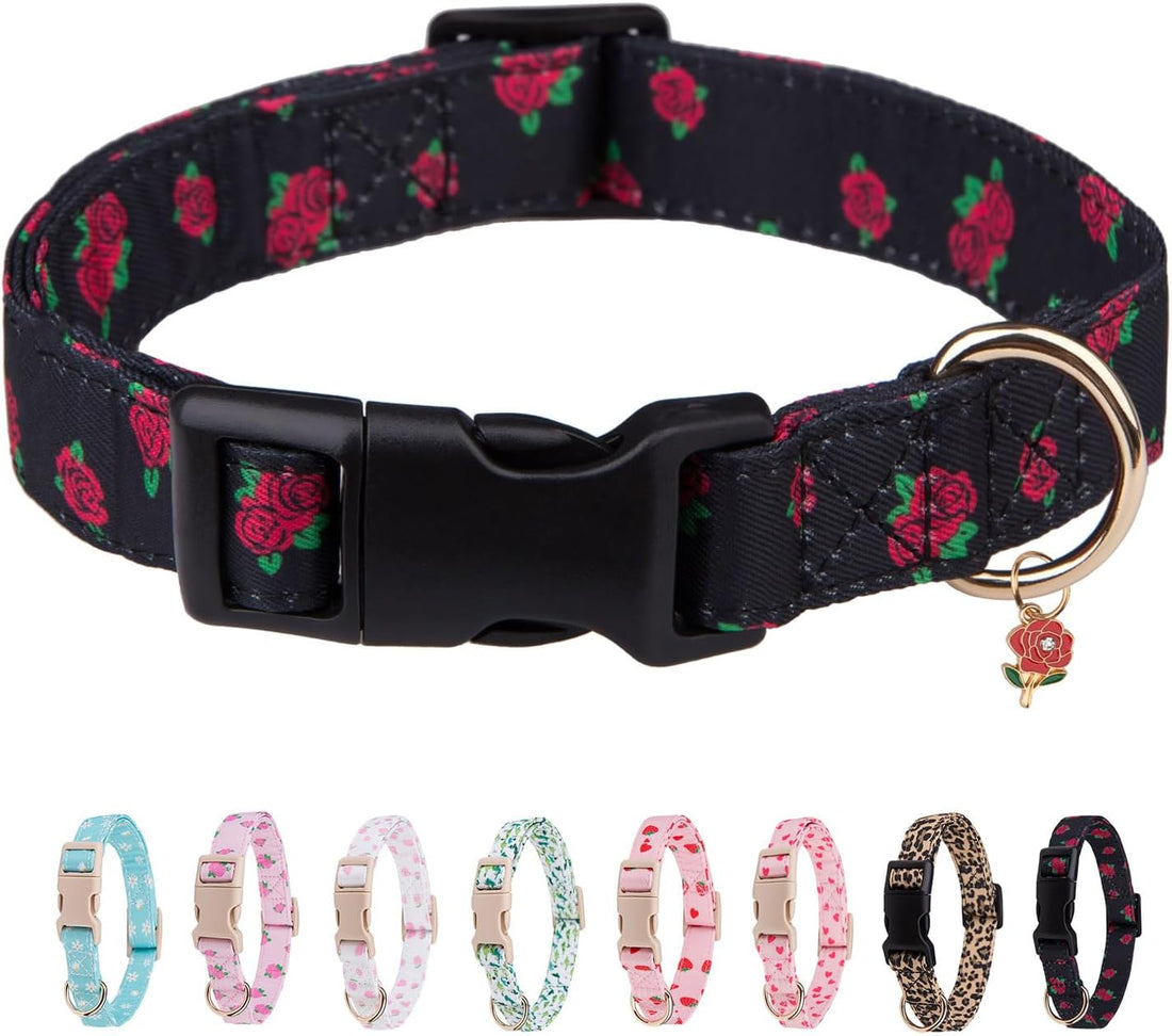 Dog Collar for Small, Medium & Large Dogs(PinkHeart,S)