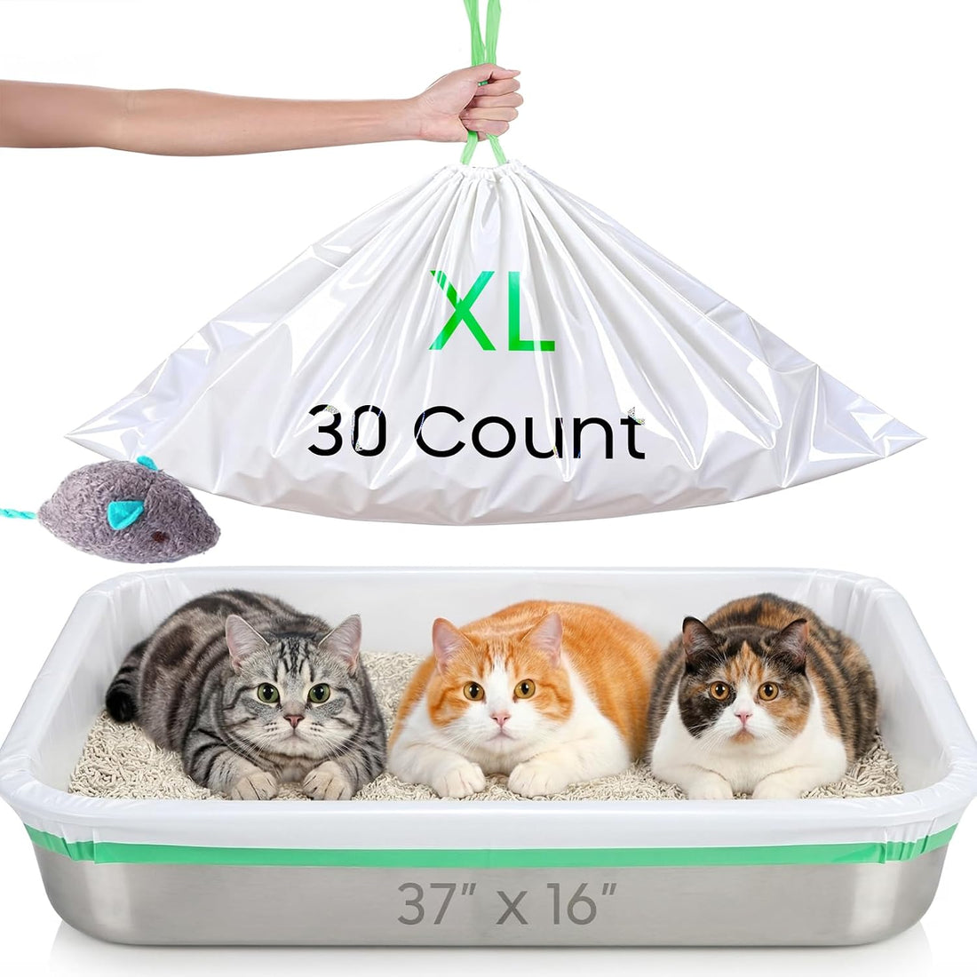 AWoHH Cat Litter Box Liners-Large/Jumbo 37"x16"-Heavy Duty Scratch