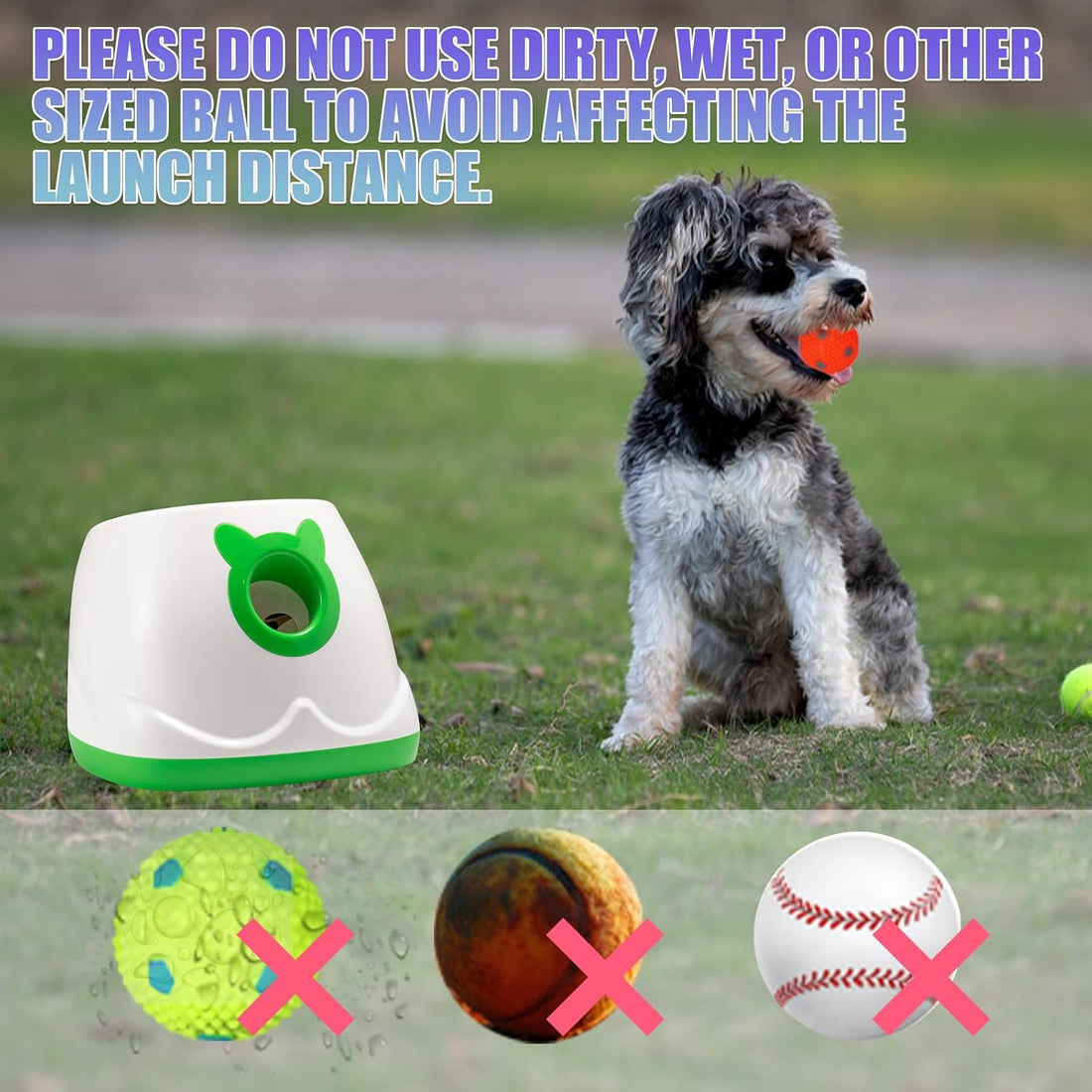 Automatic Dog Ball Launche with 9 Balls (2 inches)