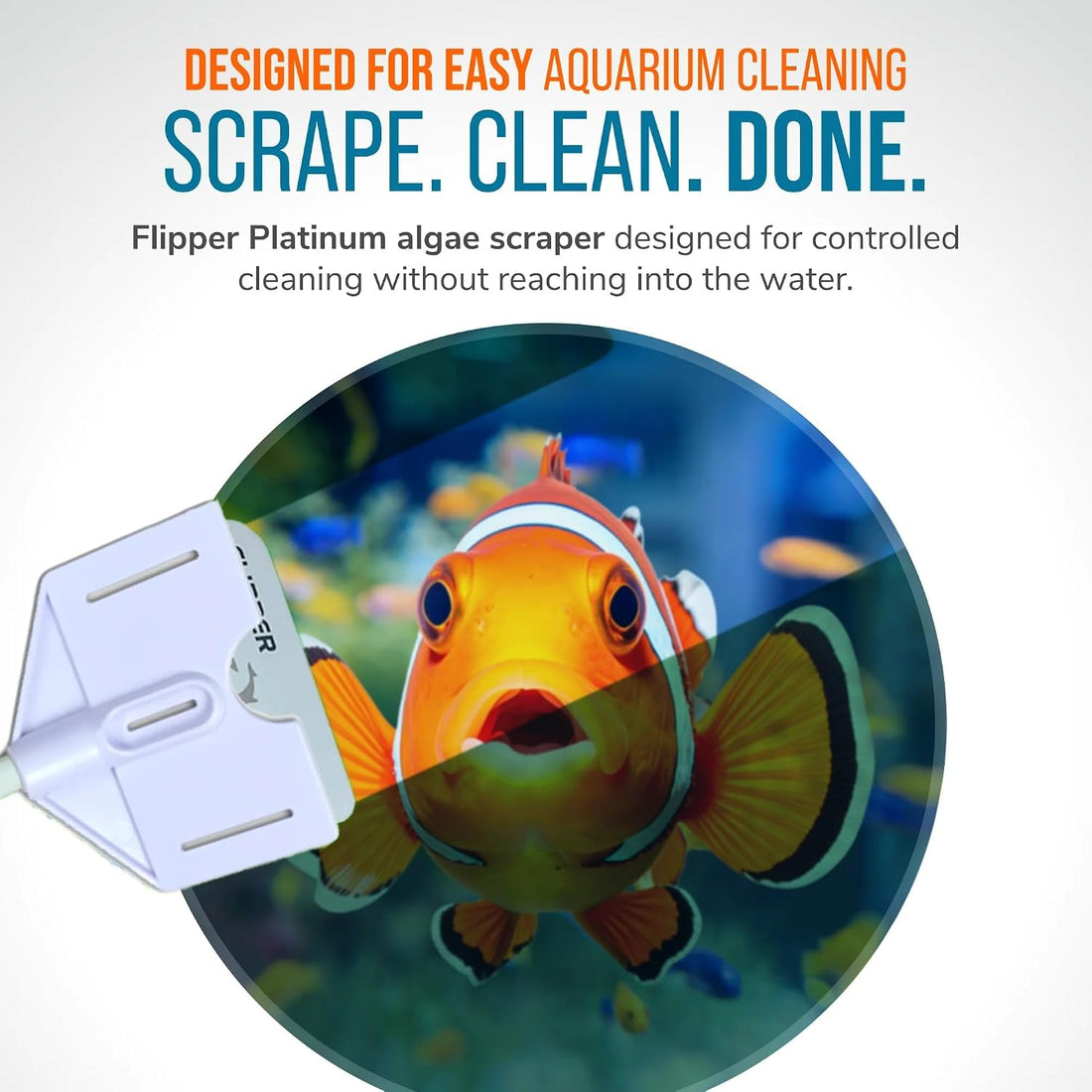 Flipper Platinum Aquarium Algae Scraper for Glass & Acrylic 28" Shaft