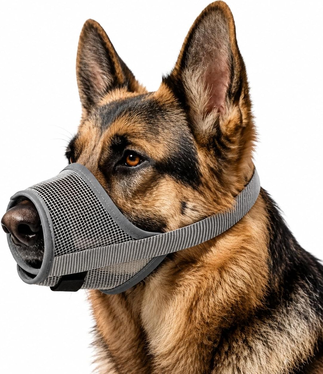 Dog Muzzle, Breathable Soft Mesh Adjustable Muzzle for Medium & Large