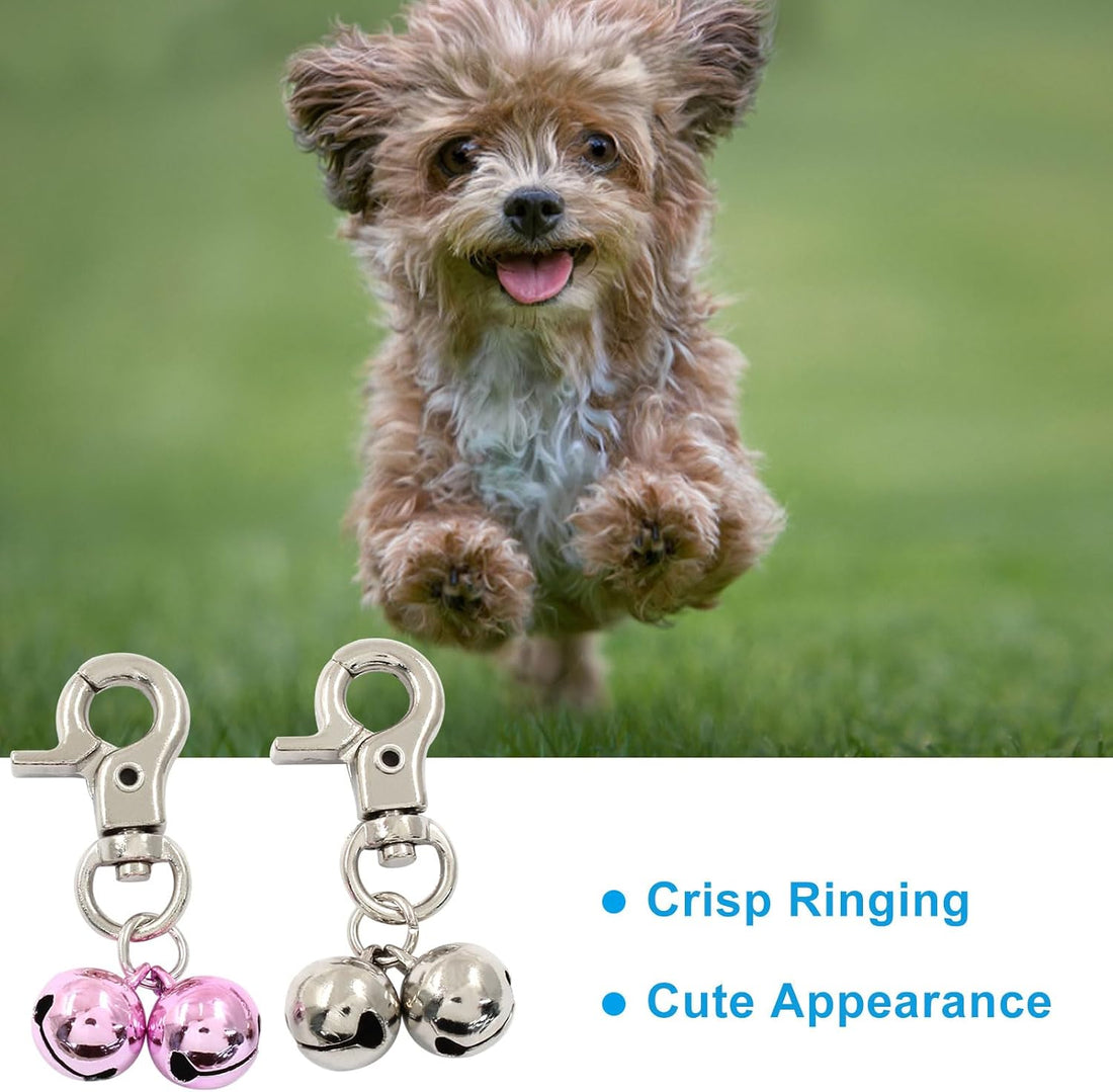 Waziaqoc Bells for Cat Collars, Silver & Pink, 2 PCS