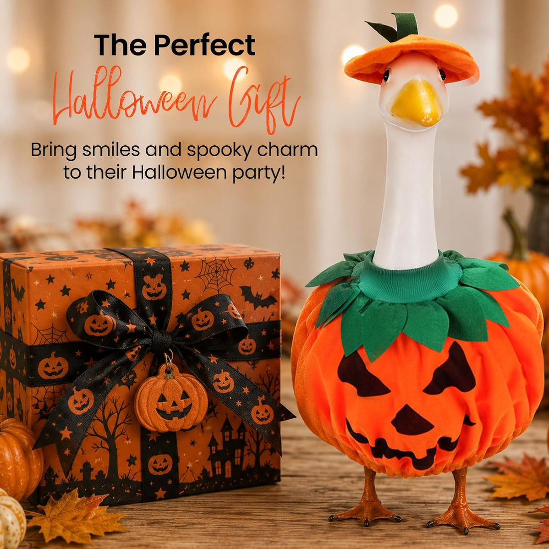 Halloween Porch Goose Outfit Pumpkin for 23 Inch Plastic & Cement