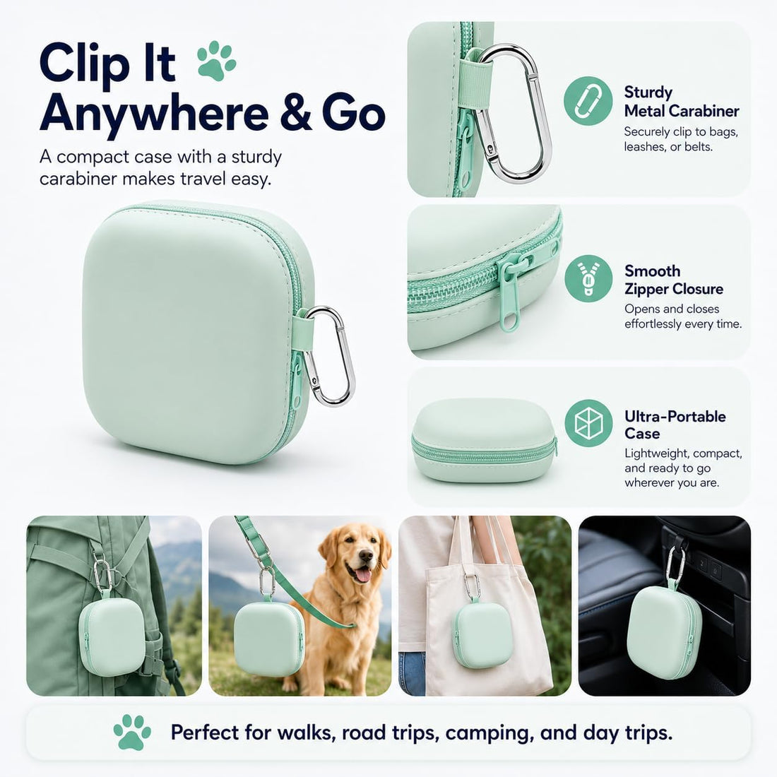 ZBBOPQ Portable Dog Bowl, Collapsible 2-in-1 Travel Dog Bowls