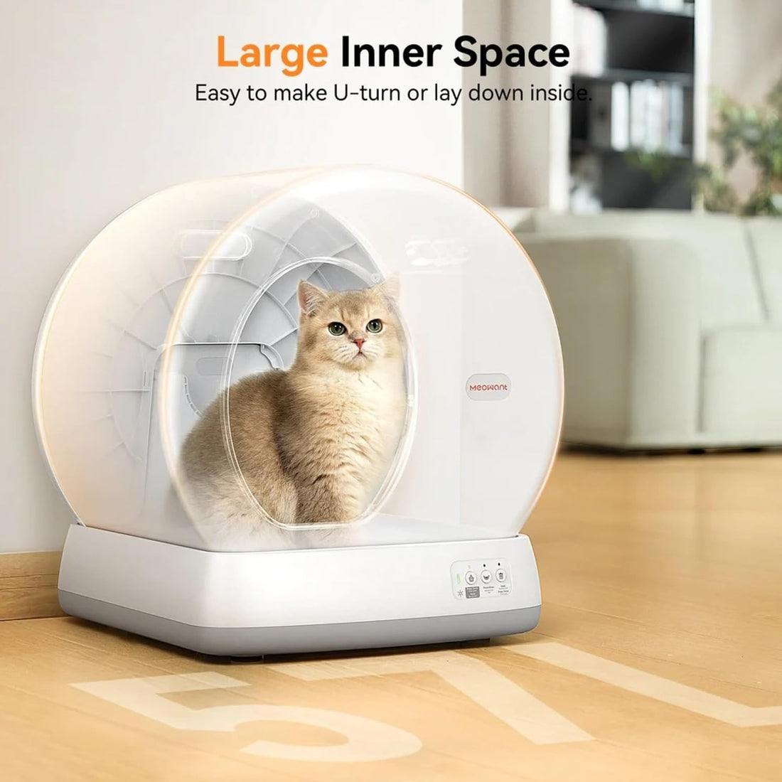 Meowant Self Cleaning Cat Litter Box Safety Sensors,APP Control,Large