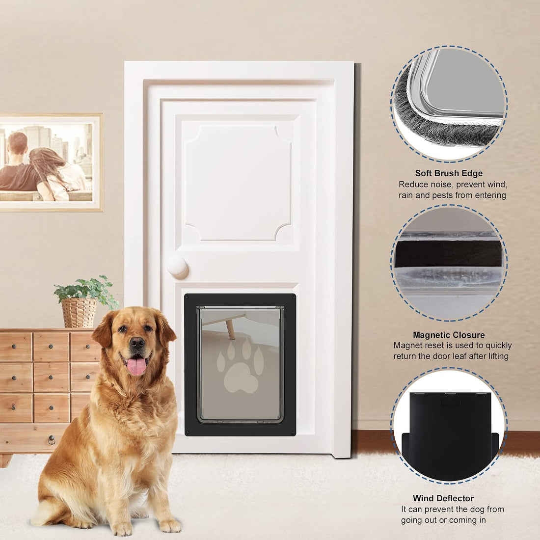 CEESC Large Dog Door for Pets Up to 80 lb