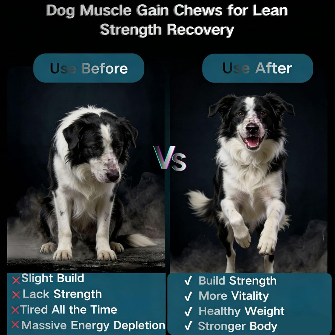 YWUJID Muscle Gain Chews Dog Weight Gainer Supplements with High