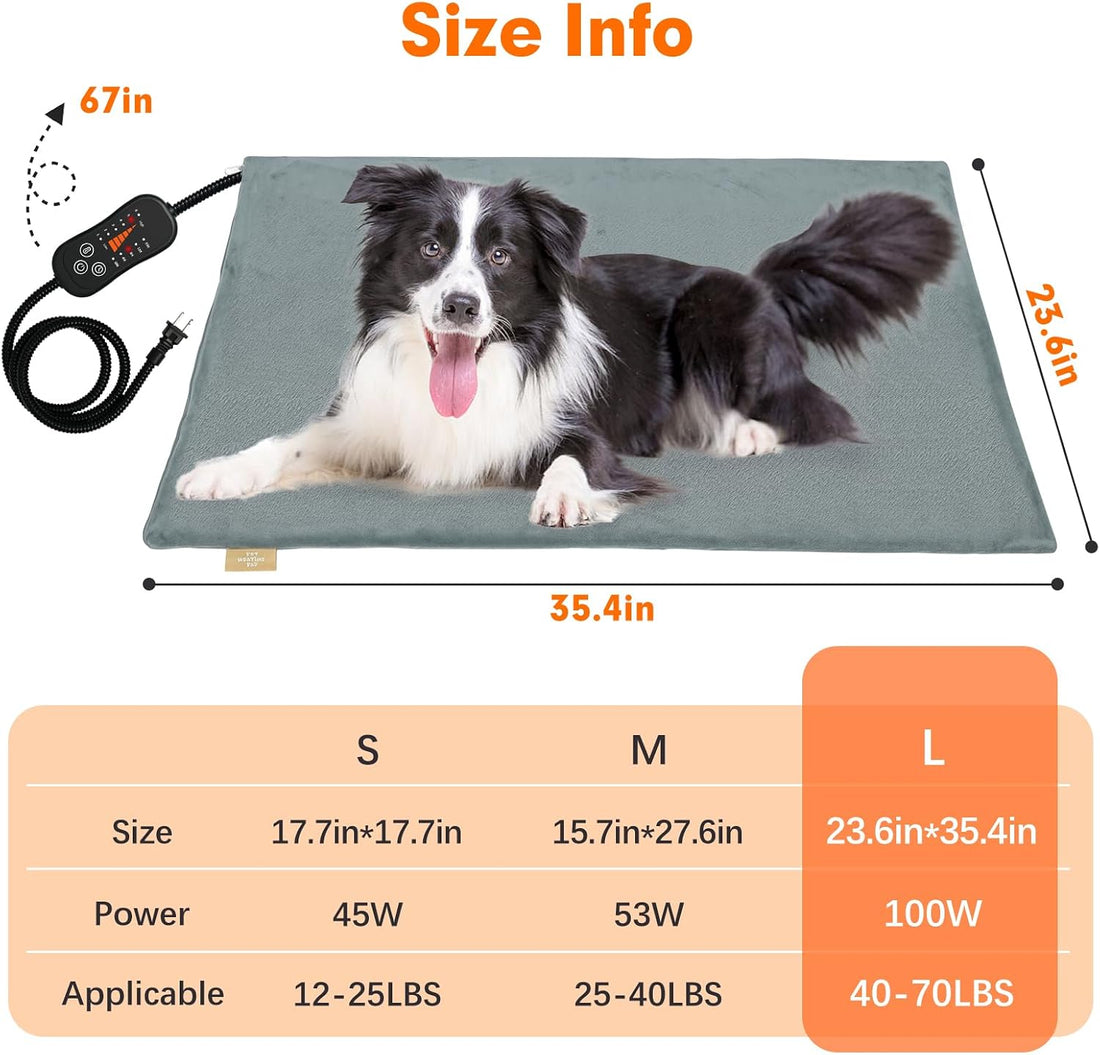 Vannon Pet Heating Pad for Dogs & Cats, Adjustable Heat with Timer