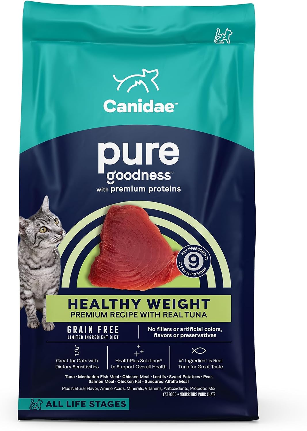 CANIDAE Pure Goodness Dry Cat Food, Real Salmon, 10 lb