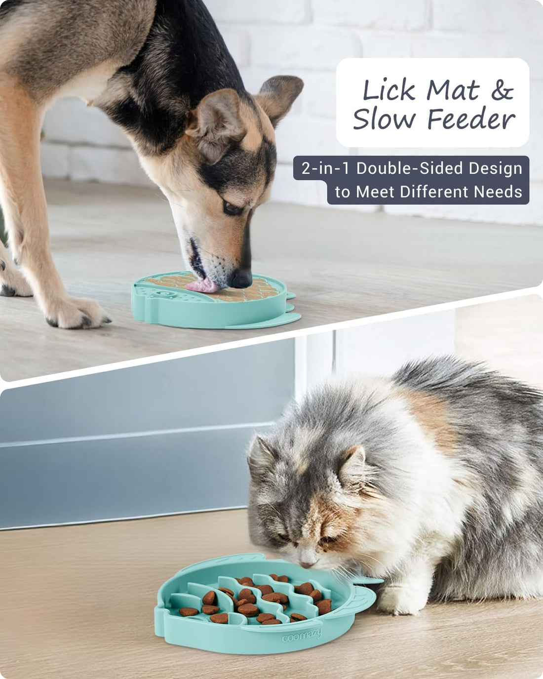 Coomazy Slow Feeder Cat Bowl Silicone Pet Puzzle Feeder for Slow